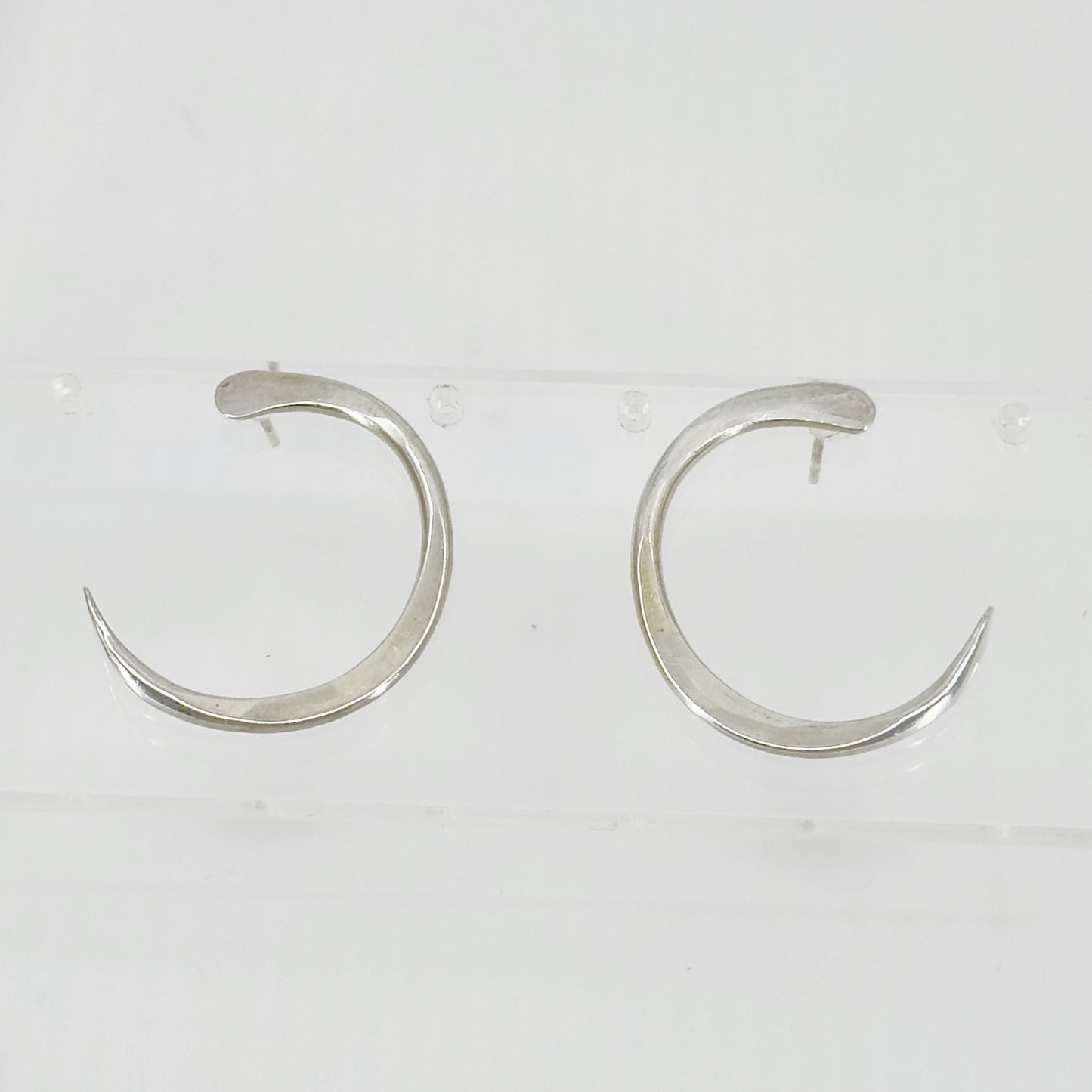 Hand Made Sterling silver hammered earrings