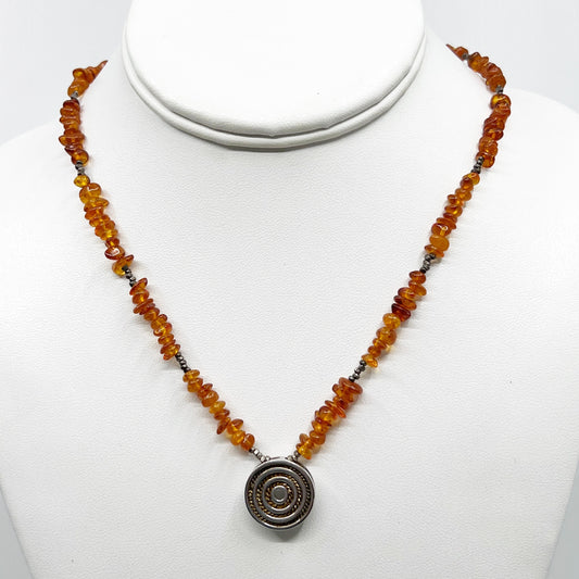 Sterling silver baltic amber necklace