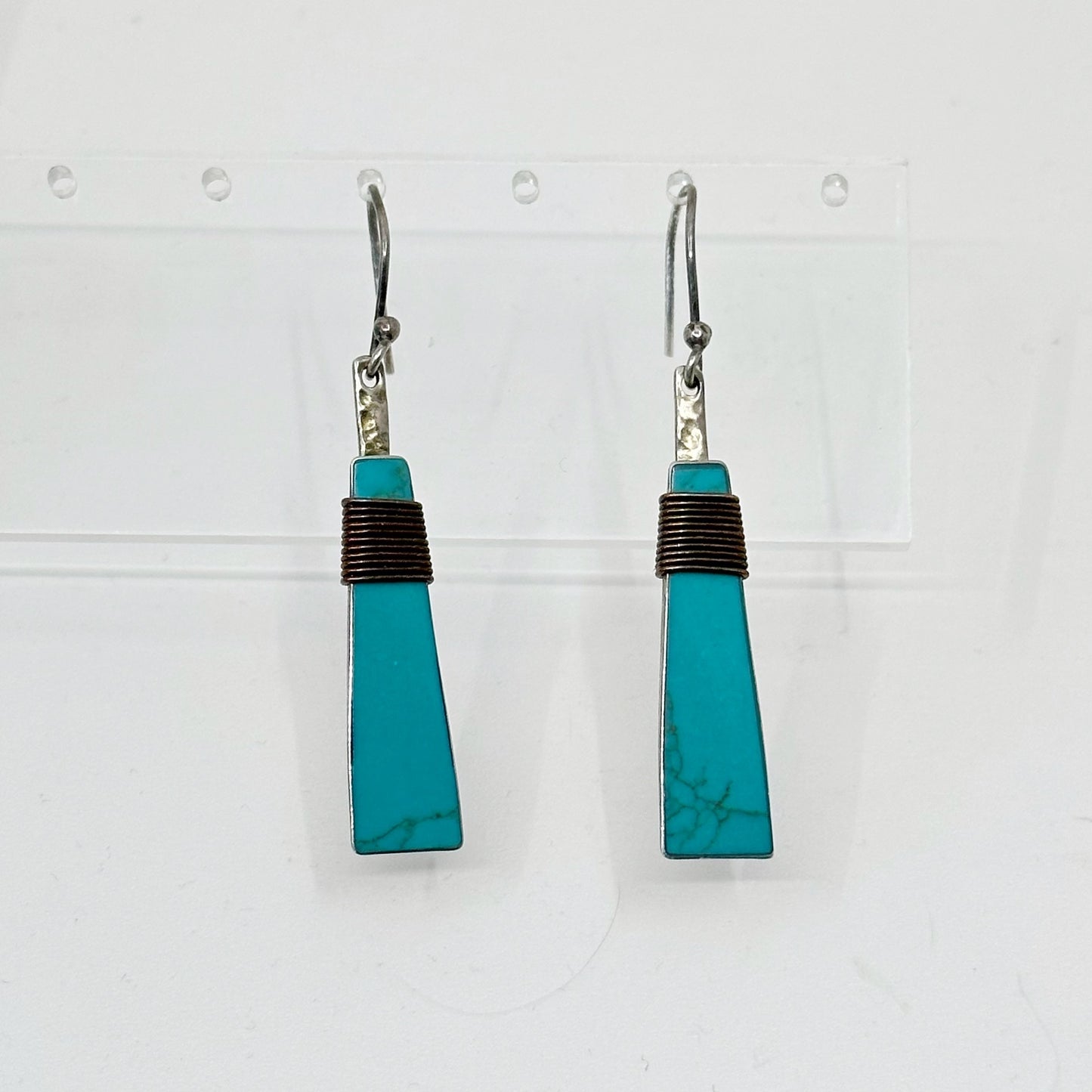 HOB Mexican sterling silver & copper turquoise earrings