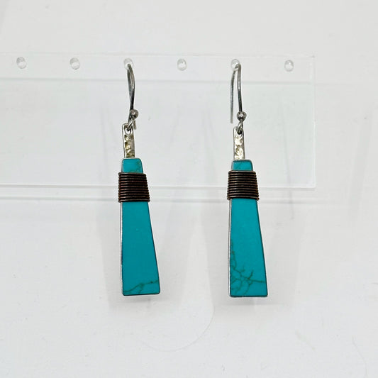 HOB Mexican sterling silver & copper turquoise earrings