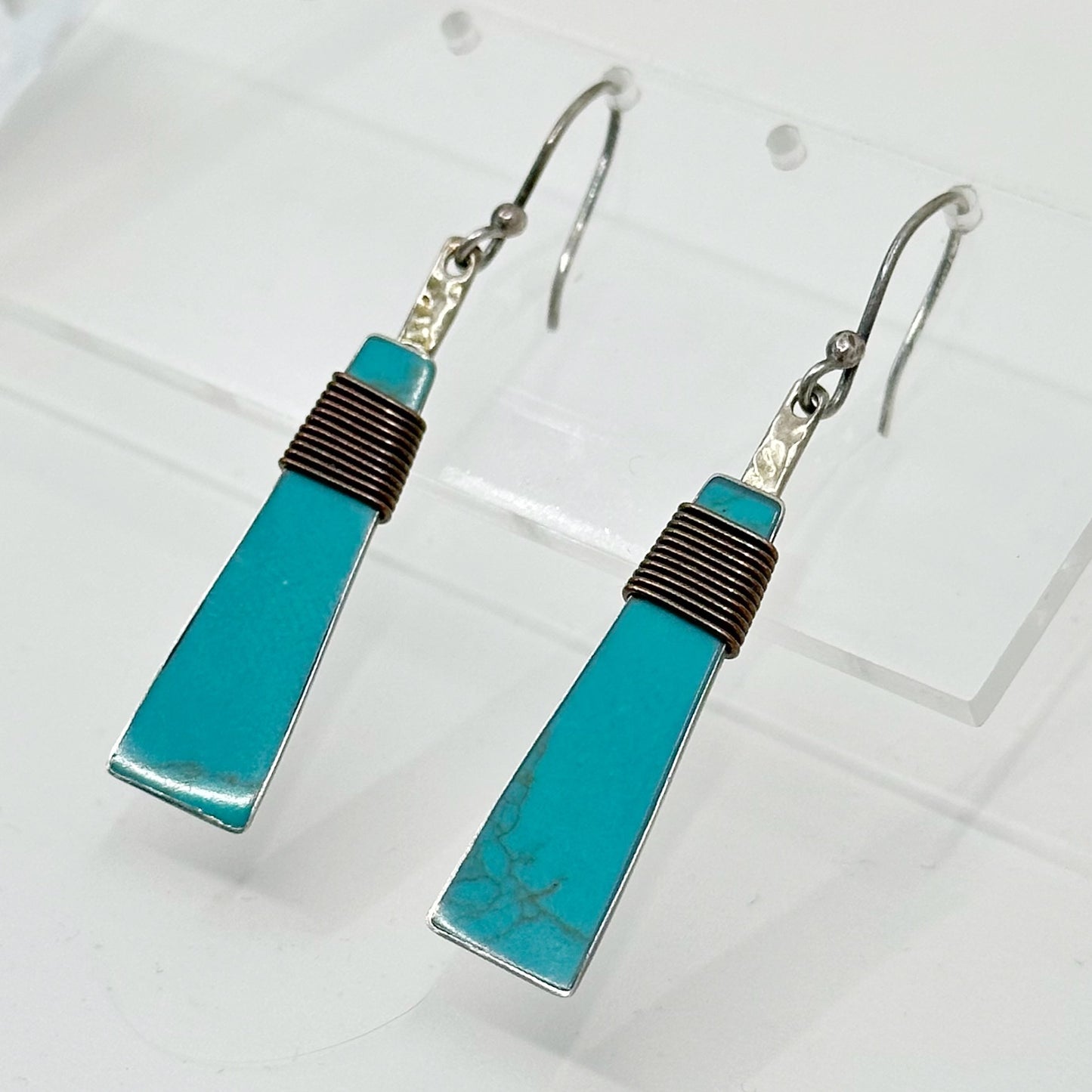 HOB Mexican sterling silver & copper turquoise earrings