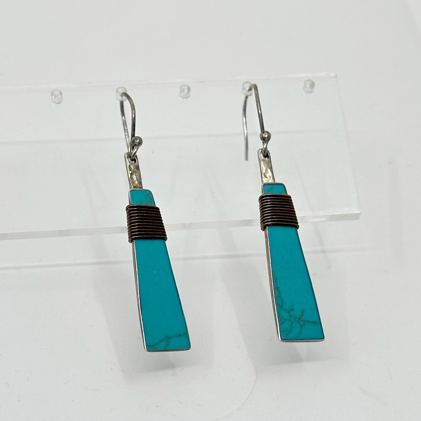 HOB Mexican sterling silver & copper turquoise earrings