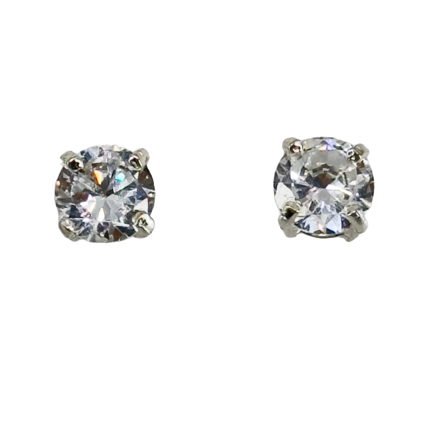 Sterling silver cubic zirconia stud earrings