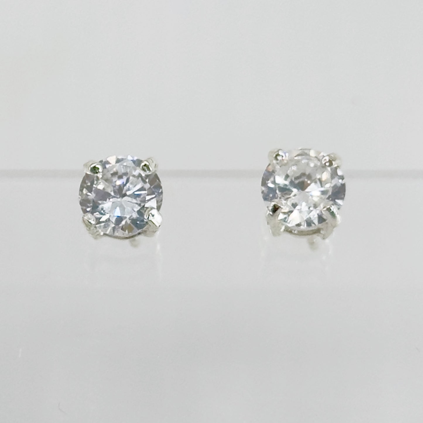 Sterling silver cubic zirconia stud earrings