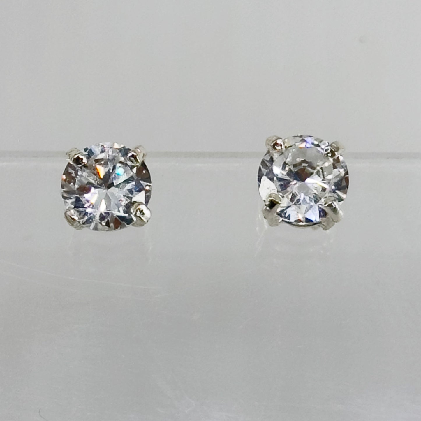 Sterling silver cubic zirconia stud earrings