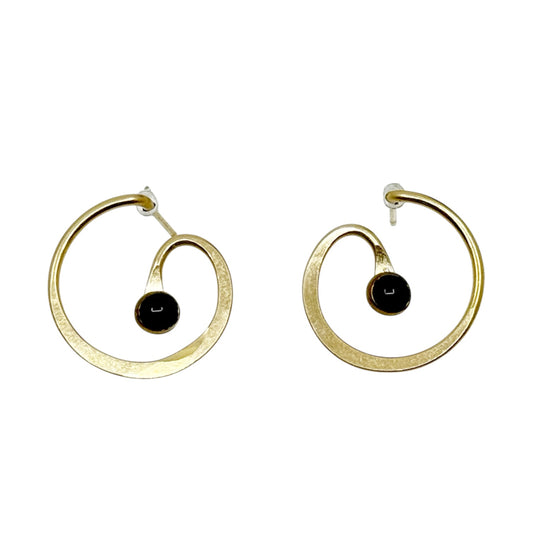 Hand Made 14k Gold filled onyx earrings GM863