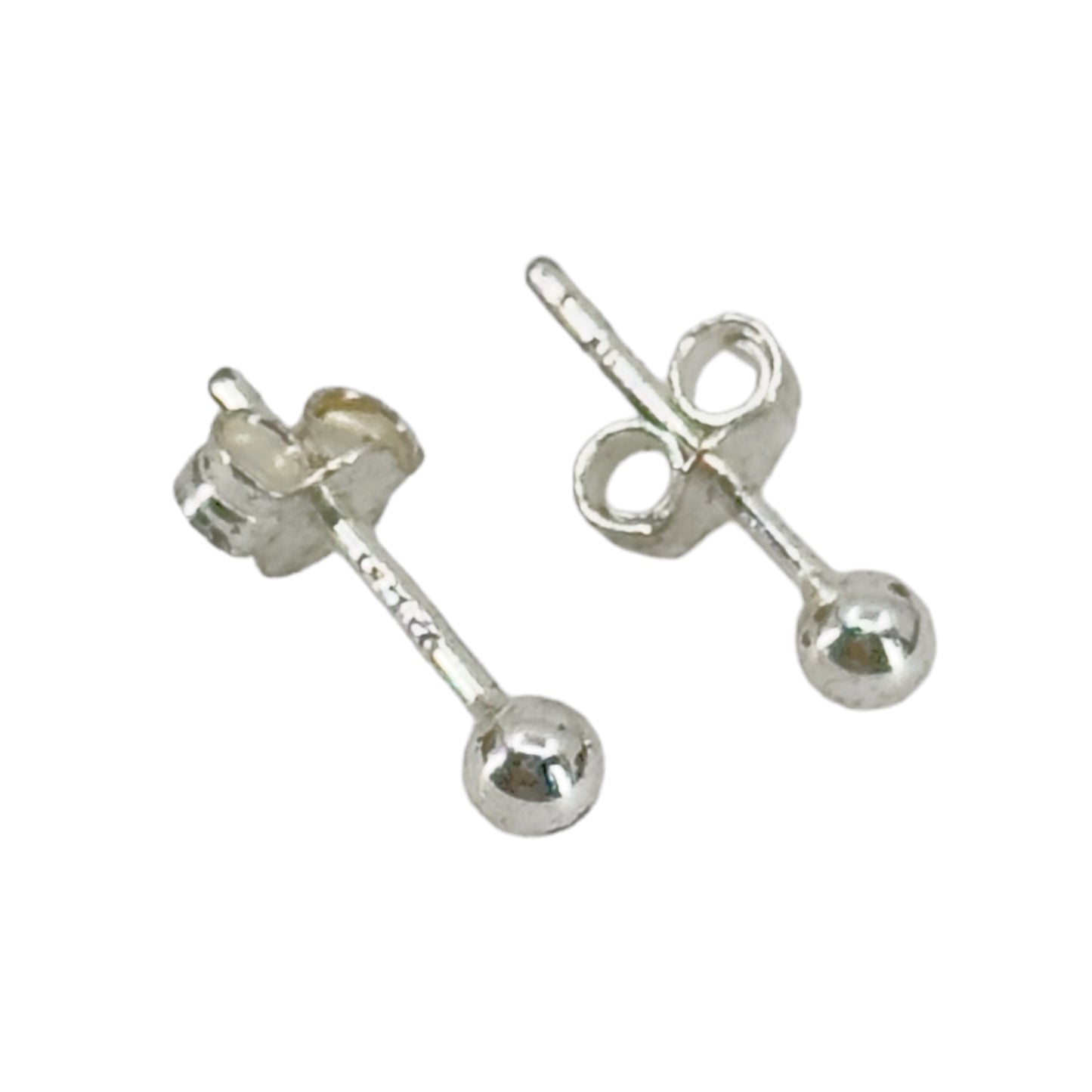 Sterling silver bead stud earrings