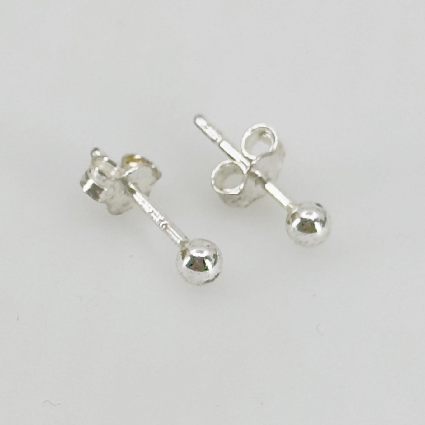 Sterling silver bead stud earrings