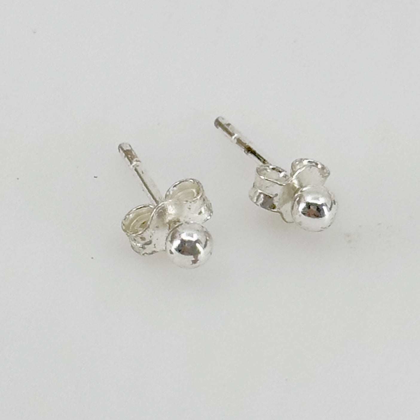 Sterling silver bead stud earrings