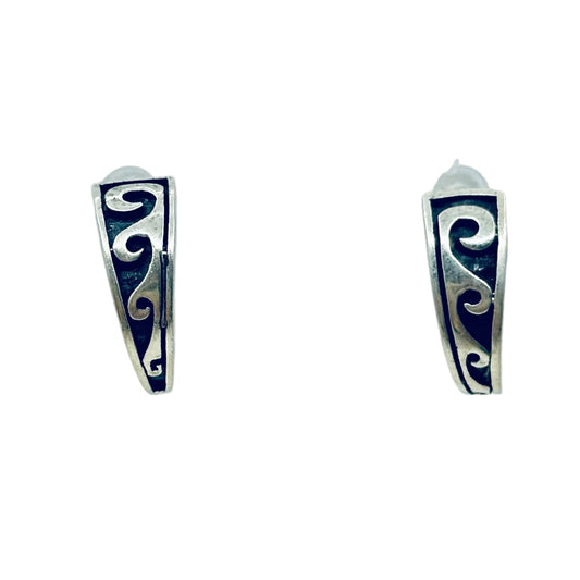 Sterling silver half hoop earrings