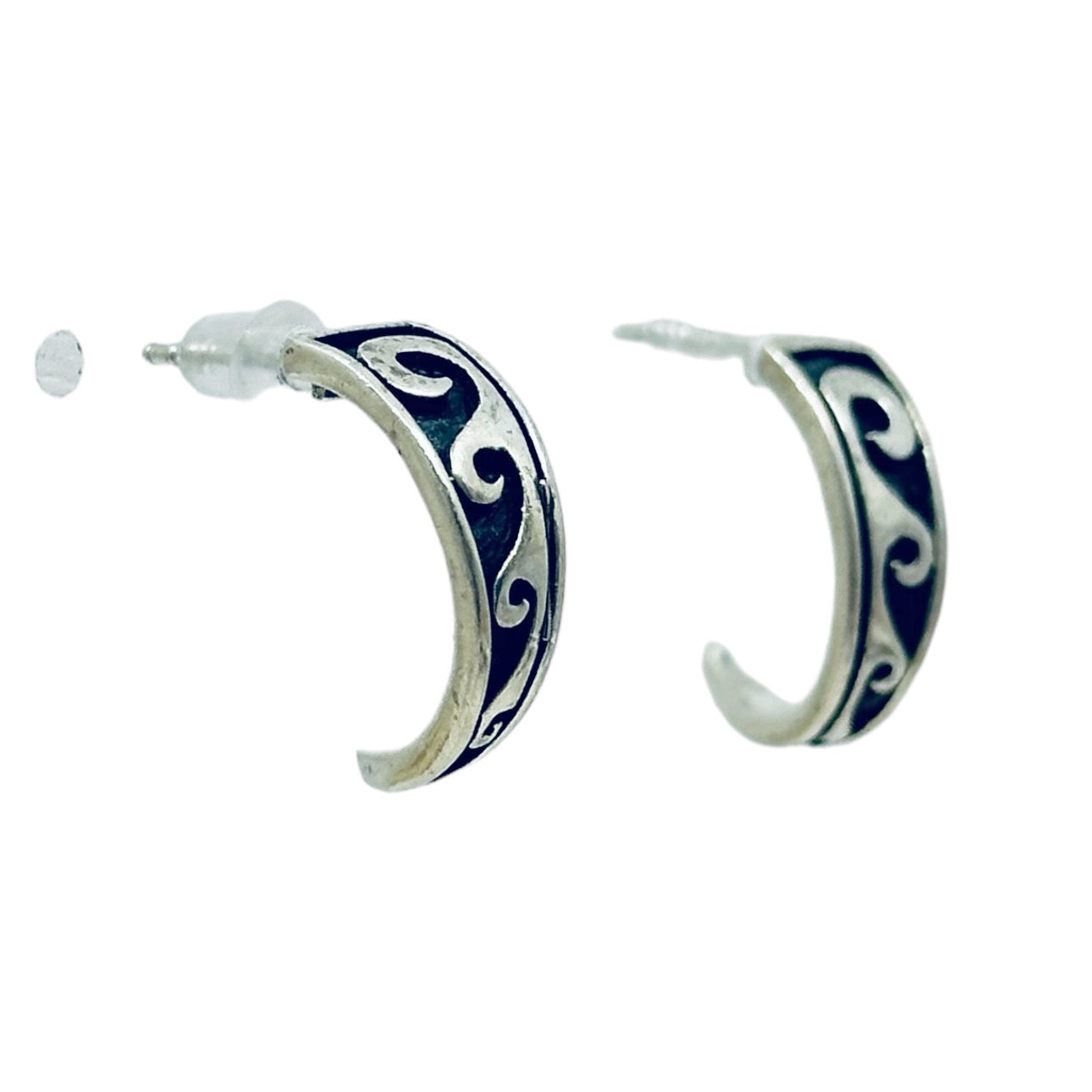 Sterling silver half hoop earrings