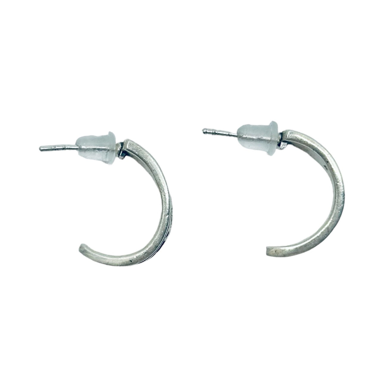 Sterling silver half hoop earrings