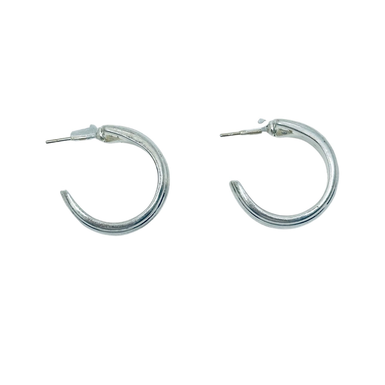 Hand made silver plated hoop earrings