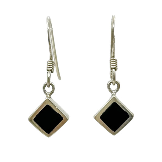 sterling silver onyx drop earrings