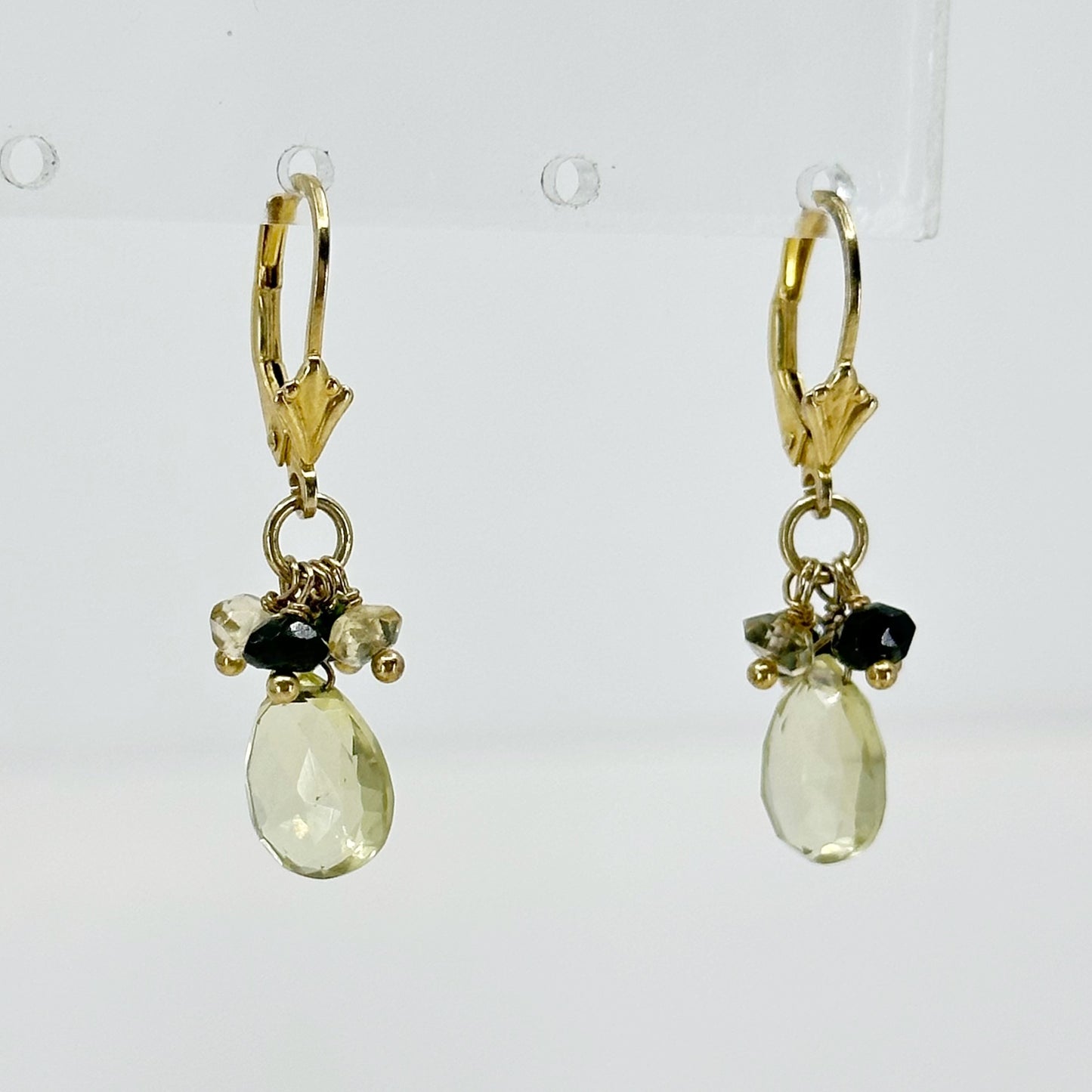 Gold Vermeil Sterling silver citrine & tourmaline earrings