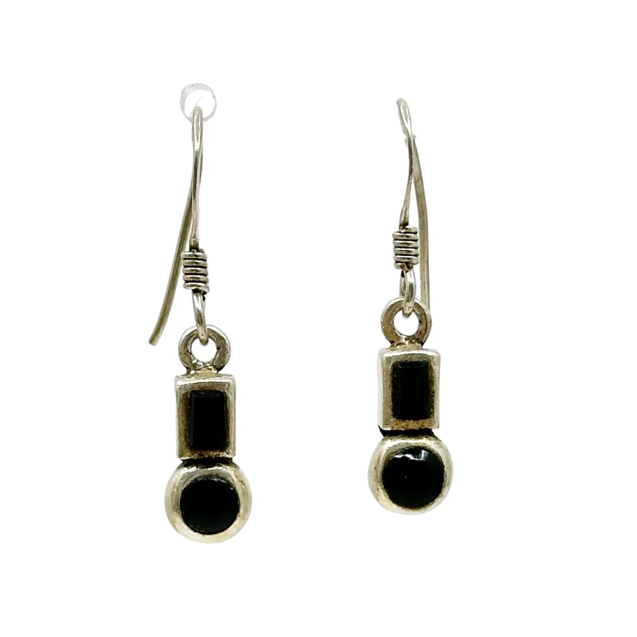 sterling silver onyx drop earrings