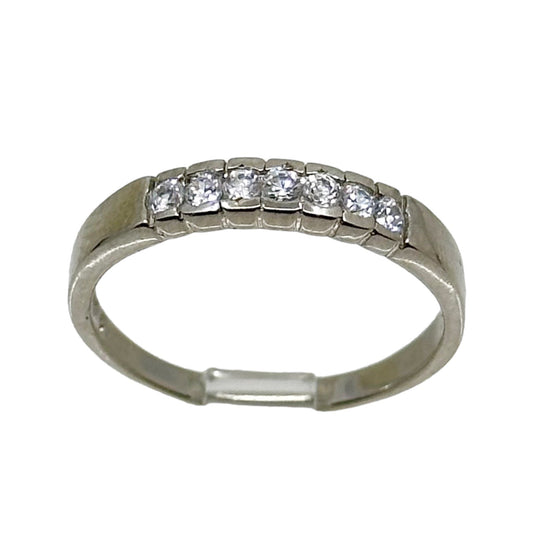 Sterling silver cubic zirconia band ring