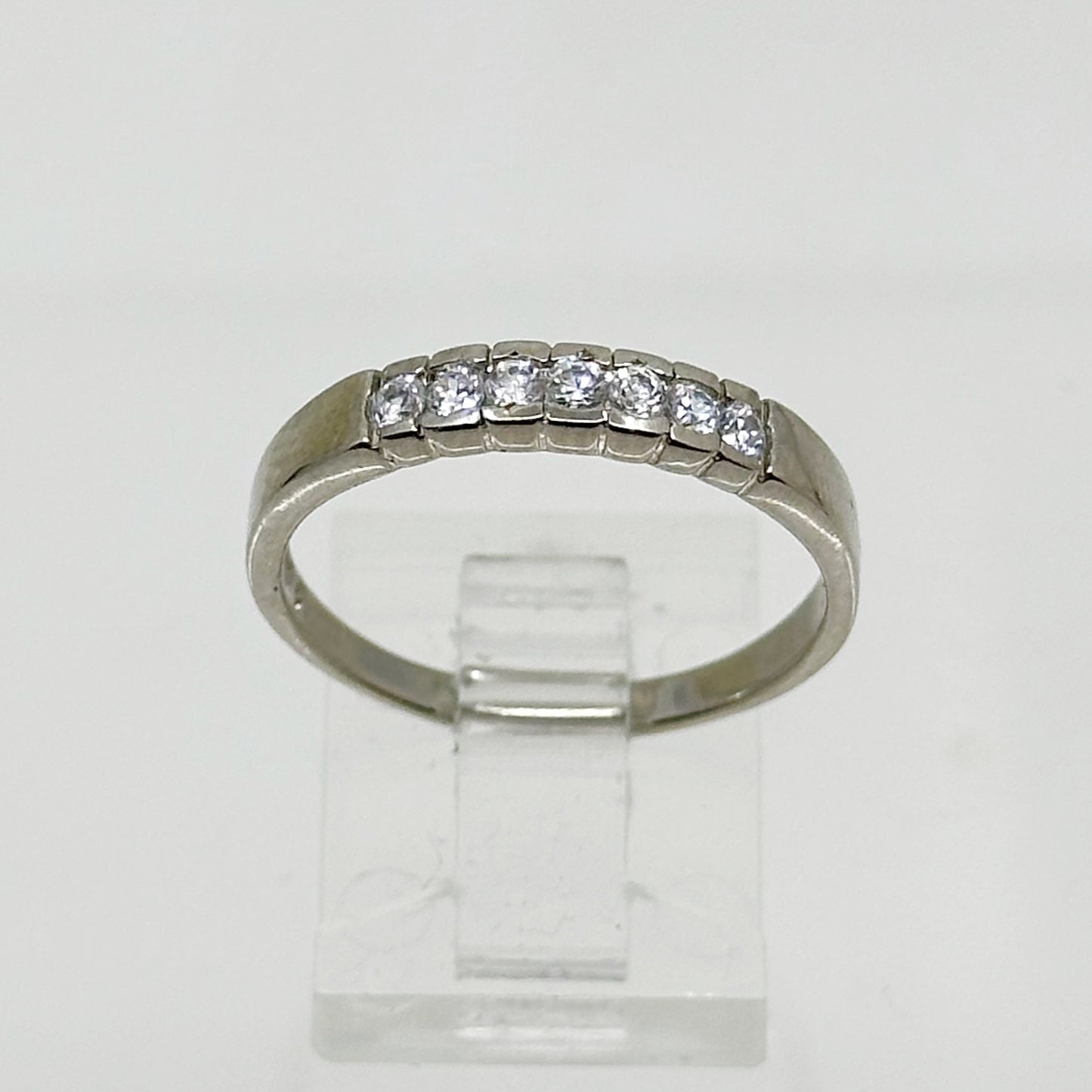 Sterling silver cubic zirconia band ring