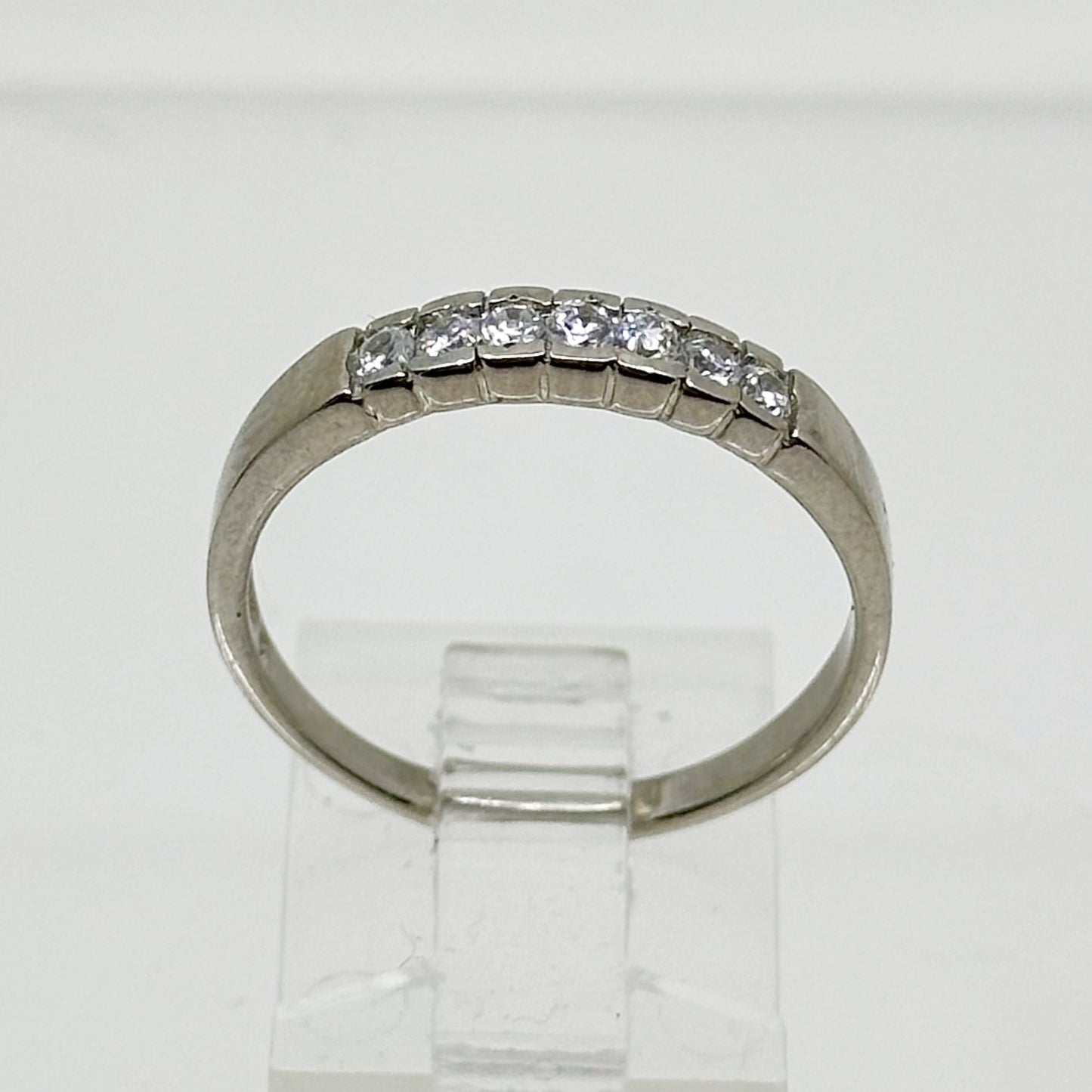 Sterling silver cubic zirconia band ring