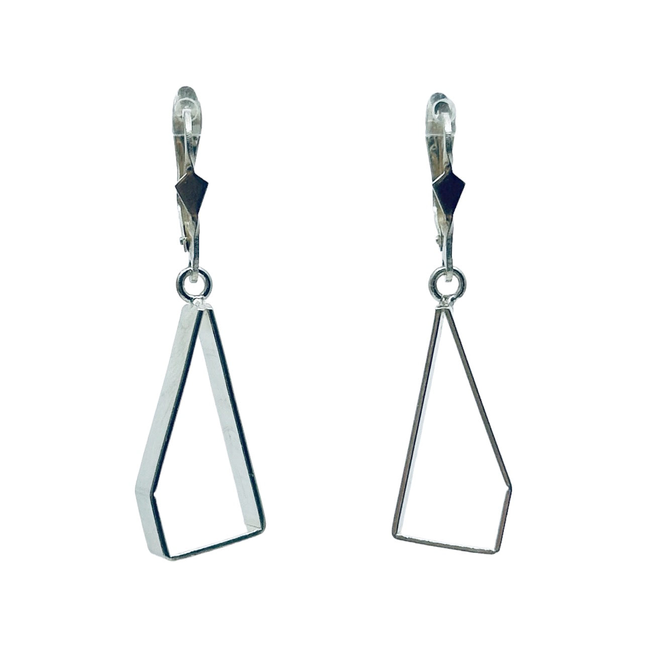 Modernist Sterling silver geometric drop earrings