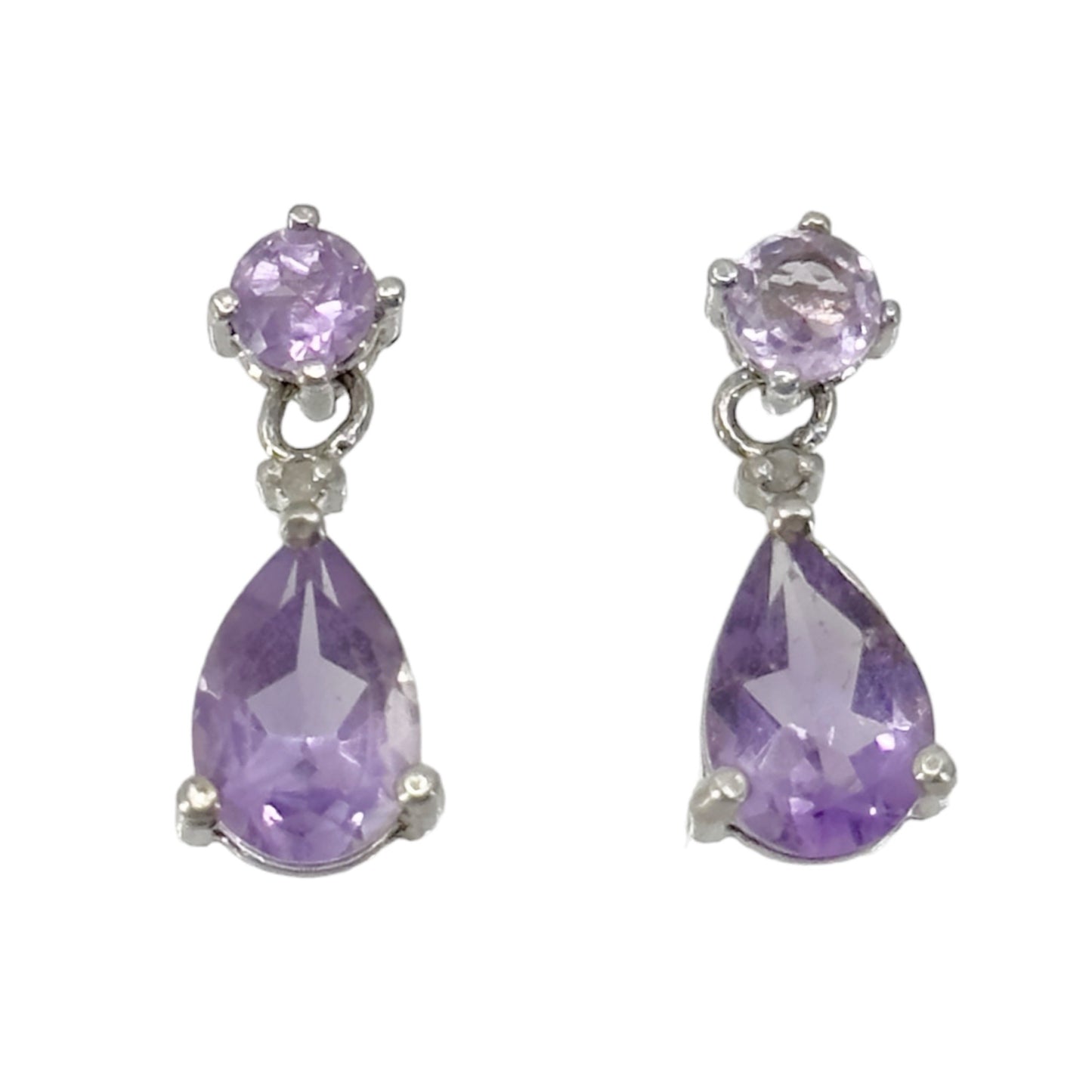 Sterling silver amethyst drop earrings