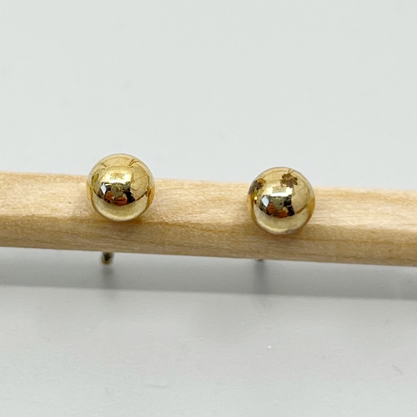 Gold vermeil Sterling silver bead stud earrings