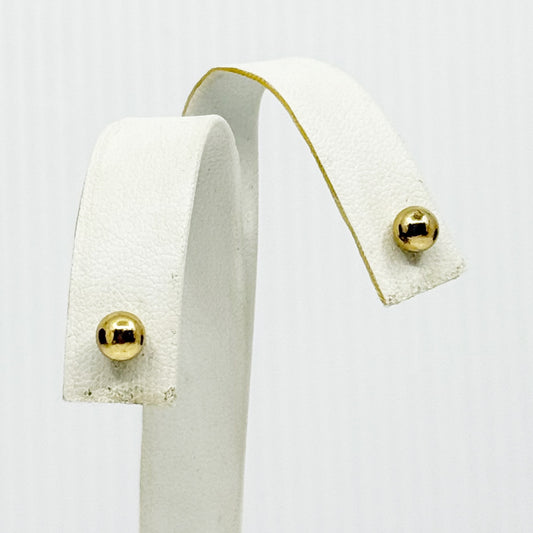 Gold vermeil Sterling silver bead stud earrings - GM431