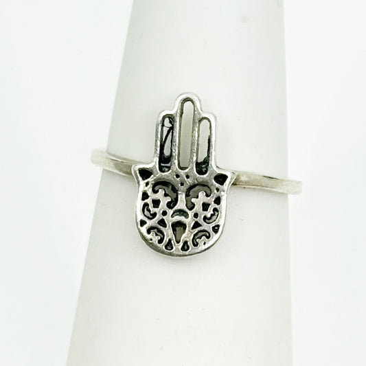 Sterling silver hamsa ring GM437