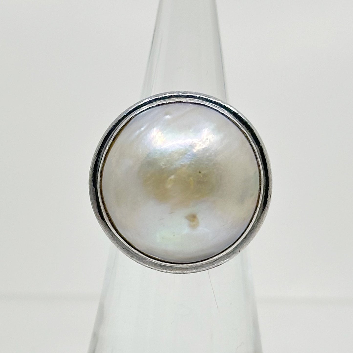 Sterling silver Mabe pearl ring