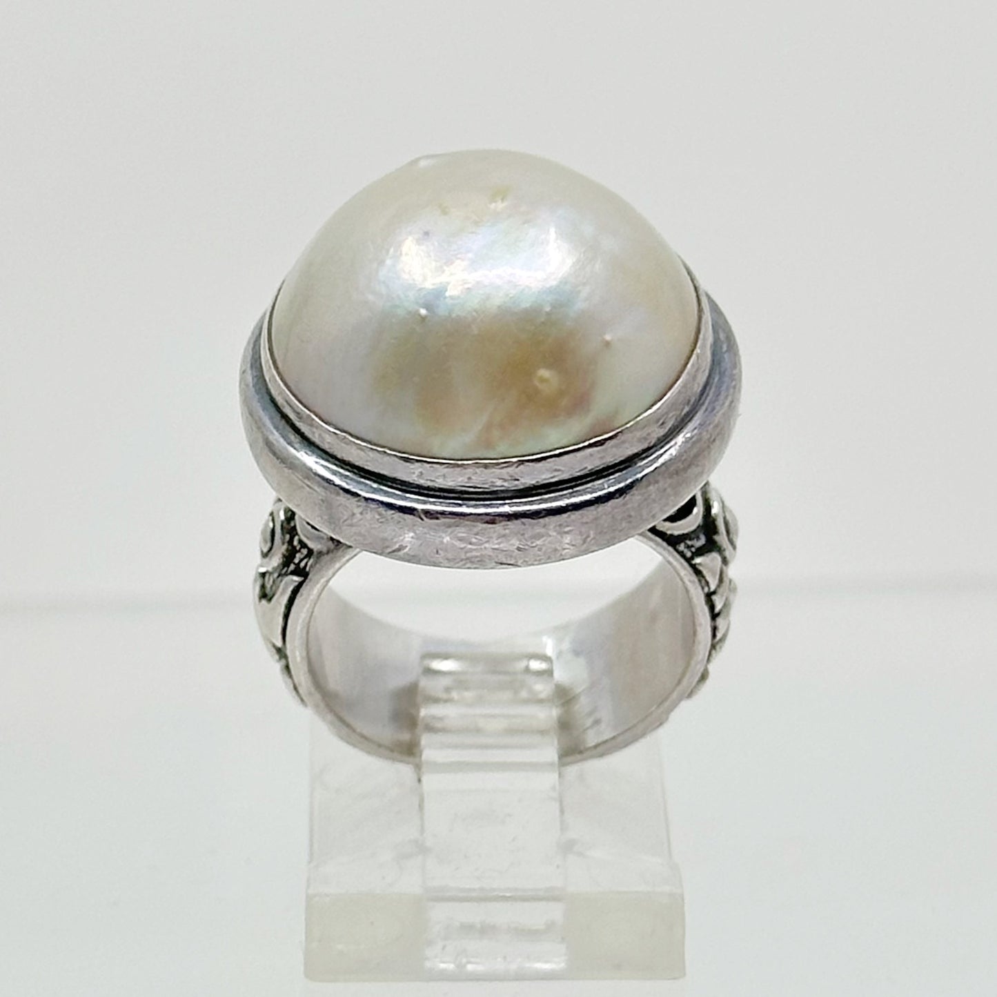 Sterling silver Mabe pearl ring