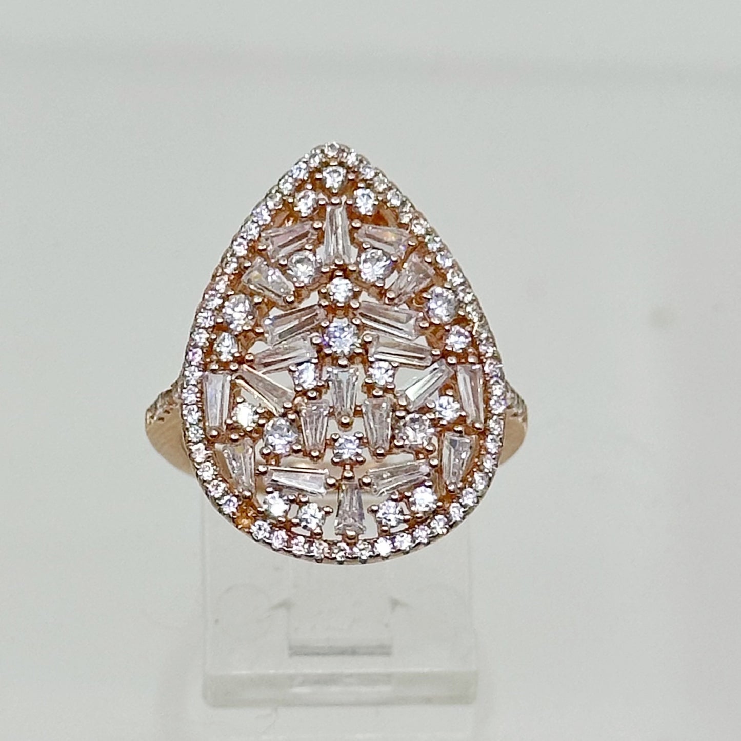 Rose Gold vermeil sterling silver cubic zirconia ring