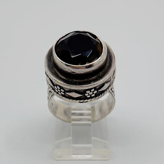 Sterling silver smoky quartz ring