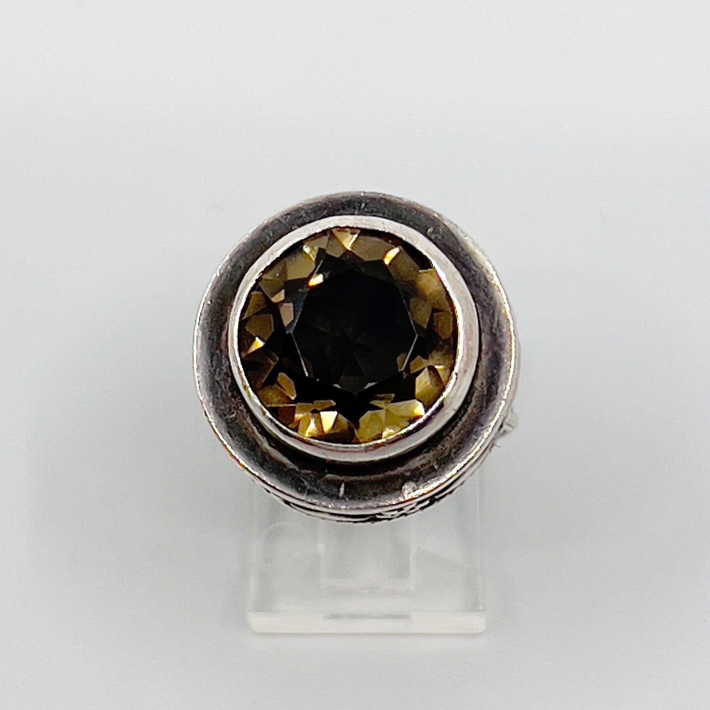 Sterling silver smoky quartz ring