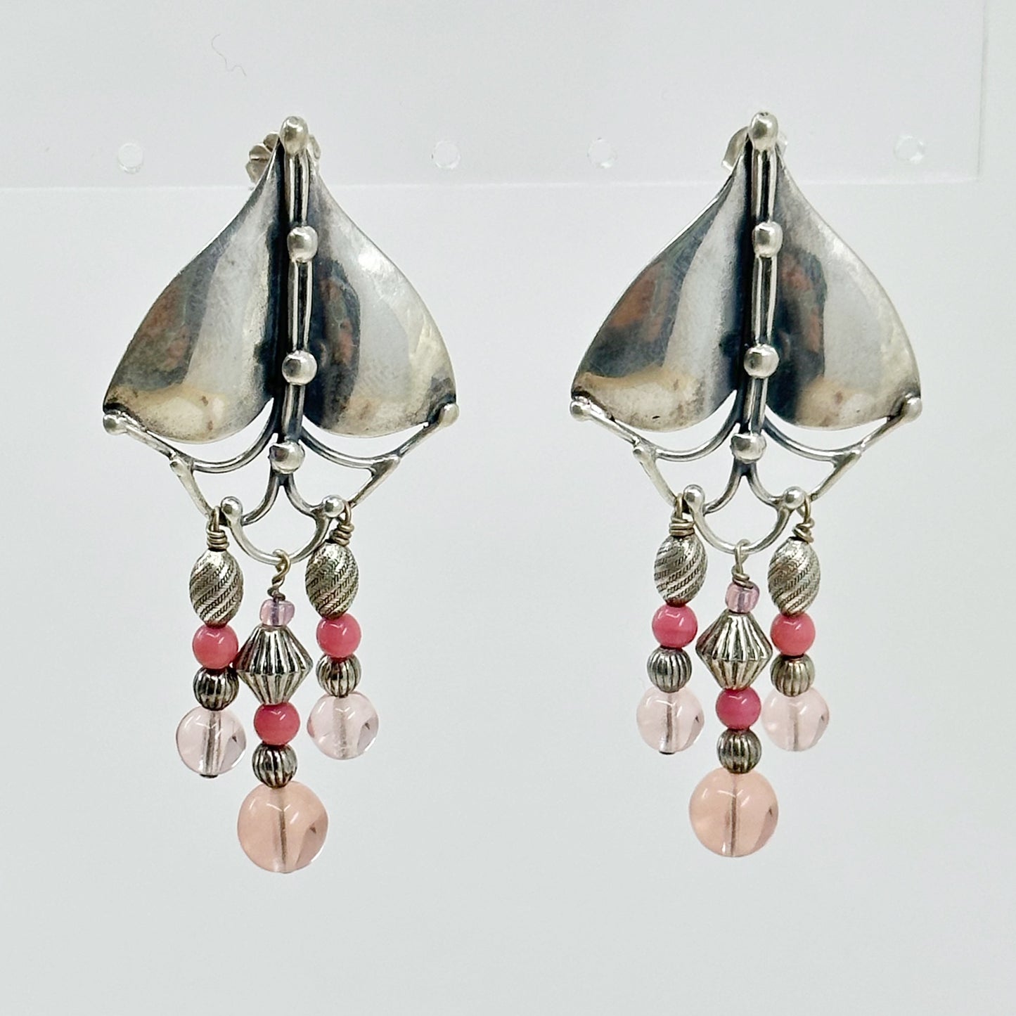 Carrie Groves sterling silver glass beads earrings