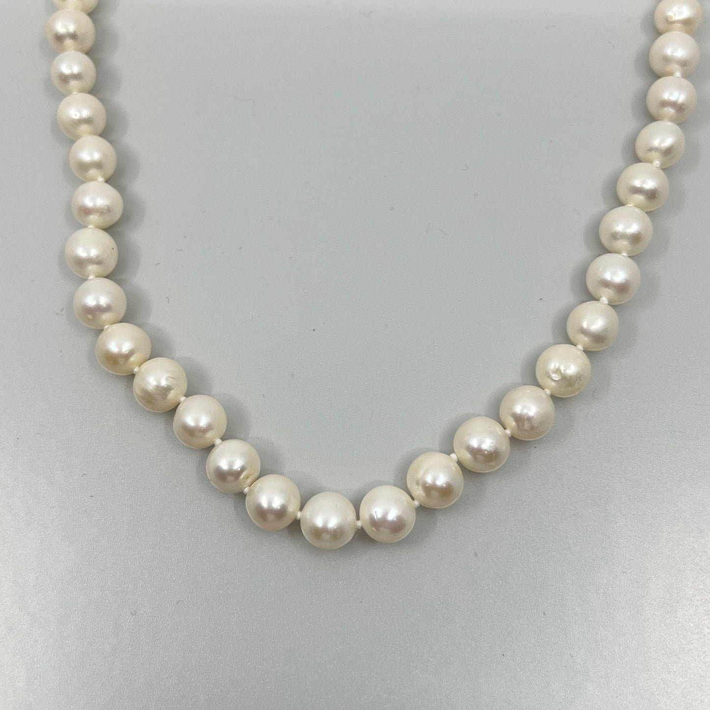 Sterling silver 9mm freshwater pearl necklace