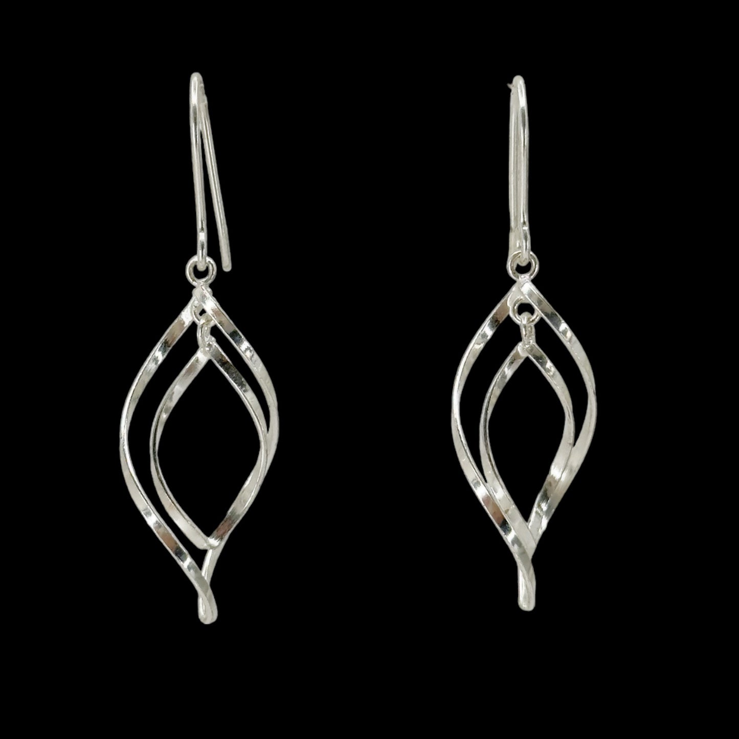 Sterling silver twisted drop earrings