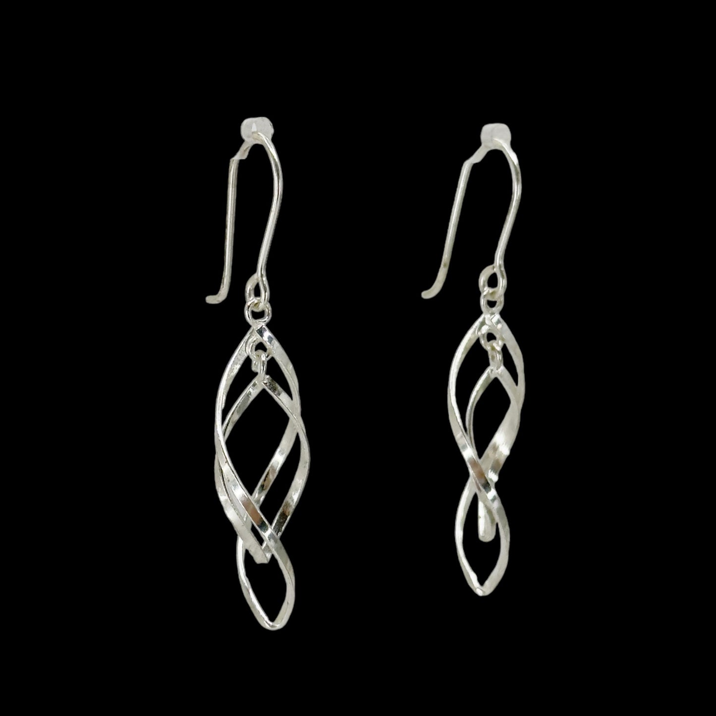 Sterling silver twisted drop earrings