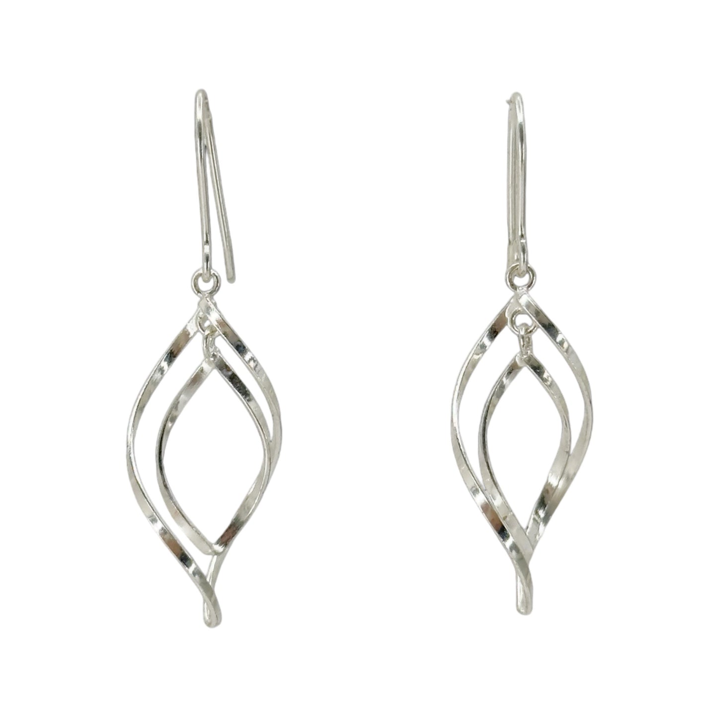 Sterling silver twisted drop earrings