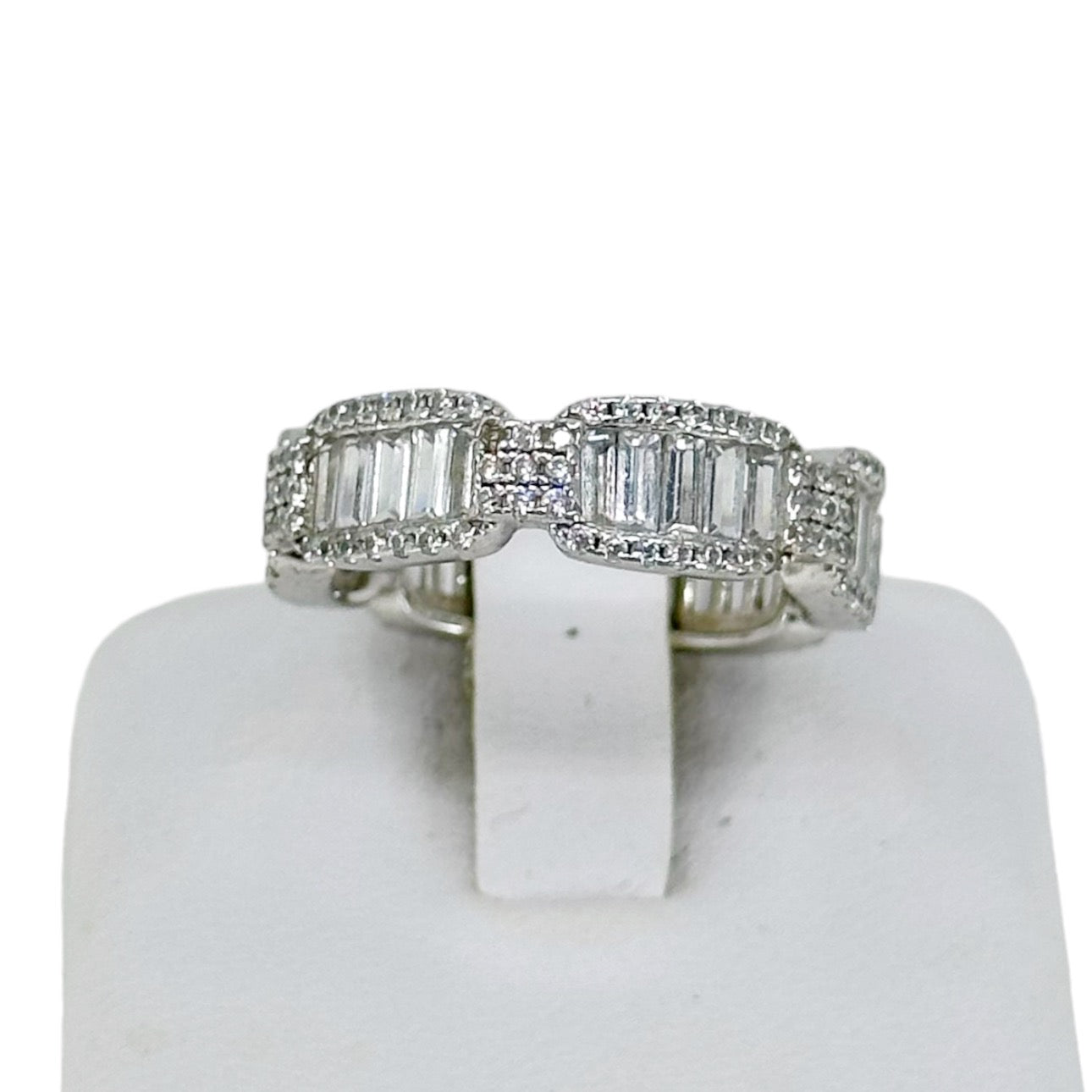 sterling silver cubic zirconia band ring