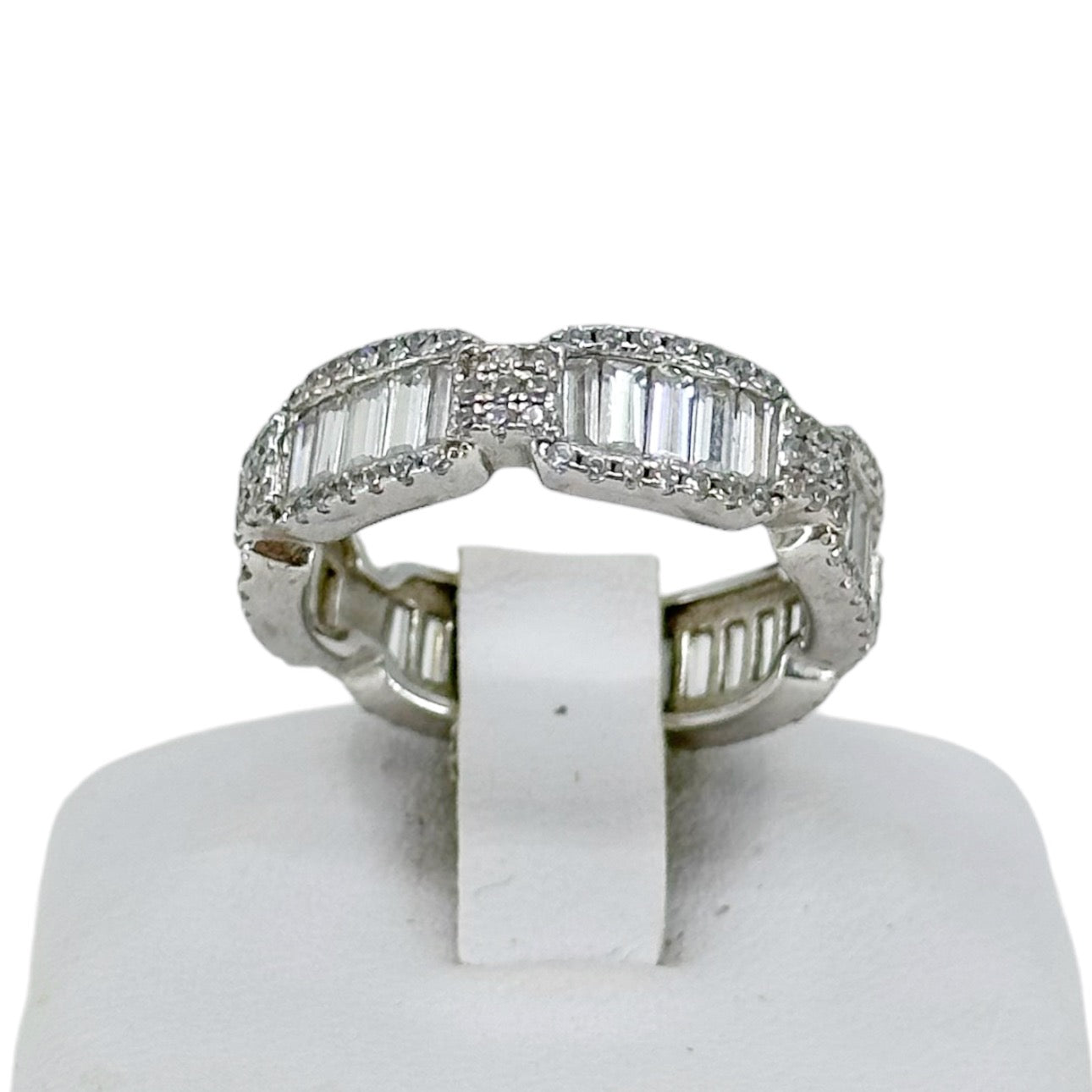 sterling silver cubic zirconia band ring