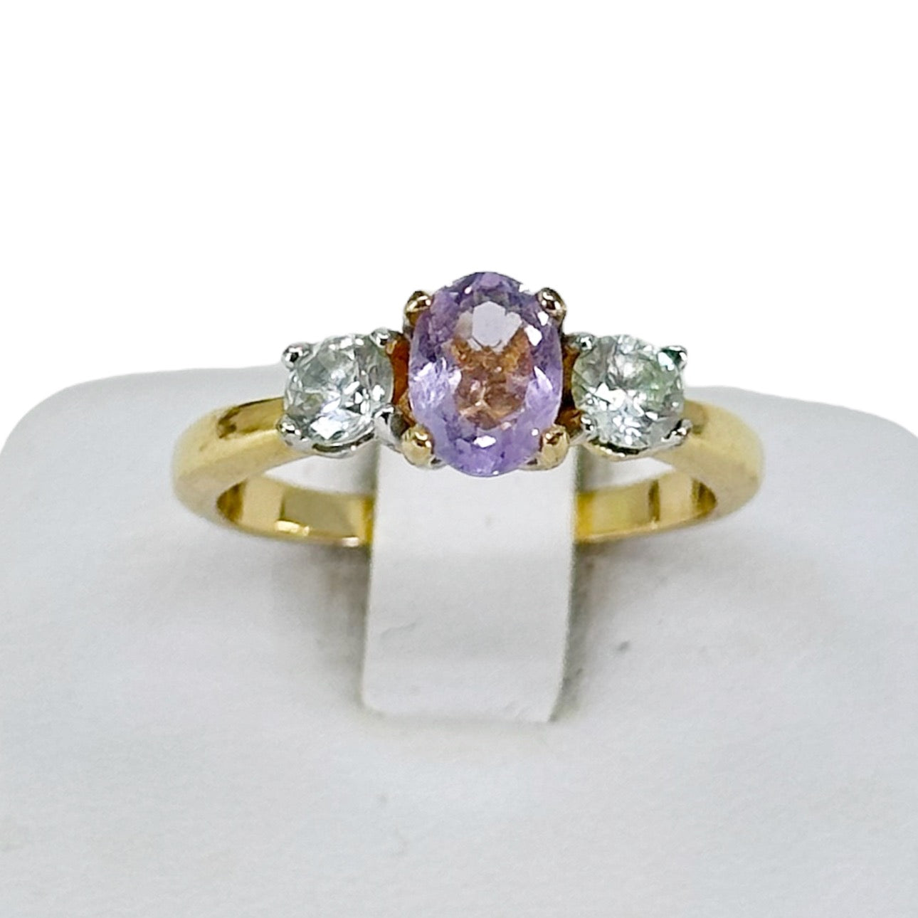 Gold Filled amethyst & cubic zirconia ring