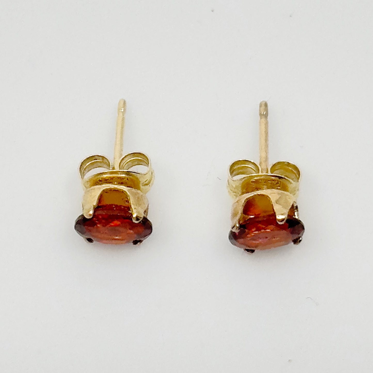 Gold Vermeil Sterling silver Hessonite garnet stud earrings