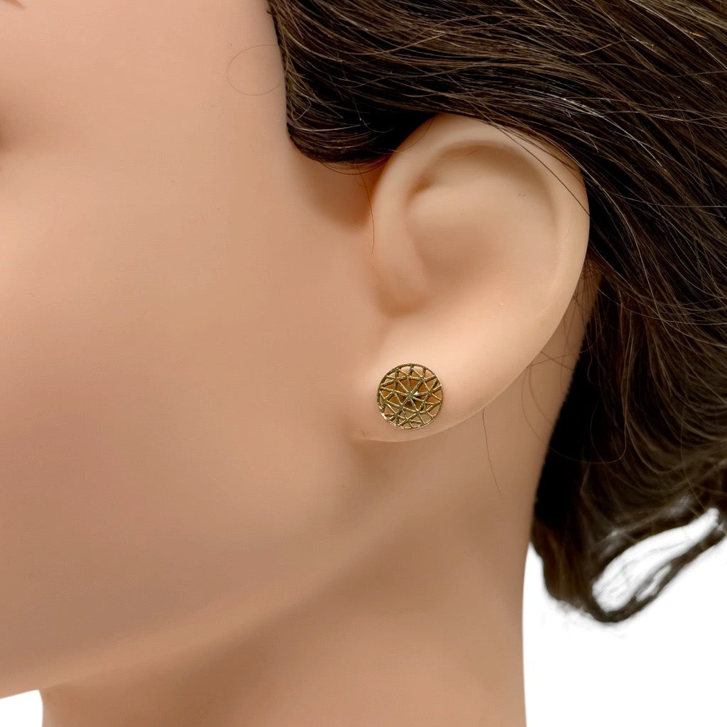 Gold Vermeil sterling silver stud earrings - GM495