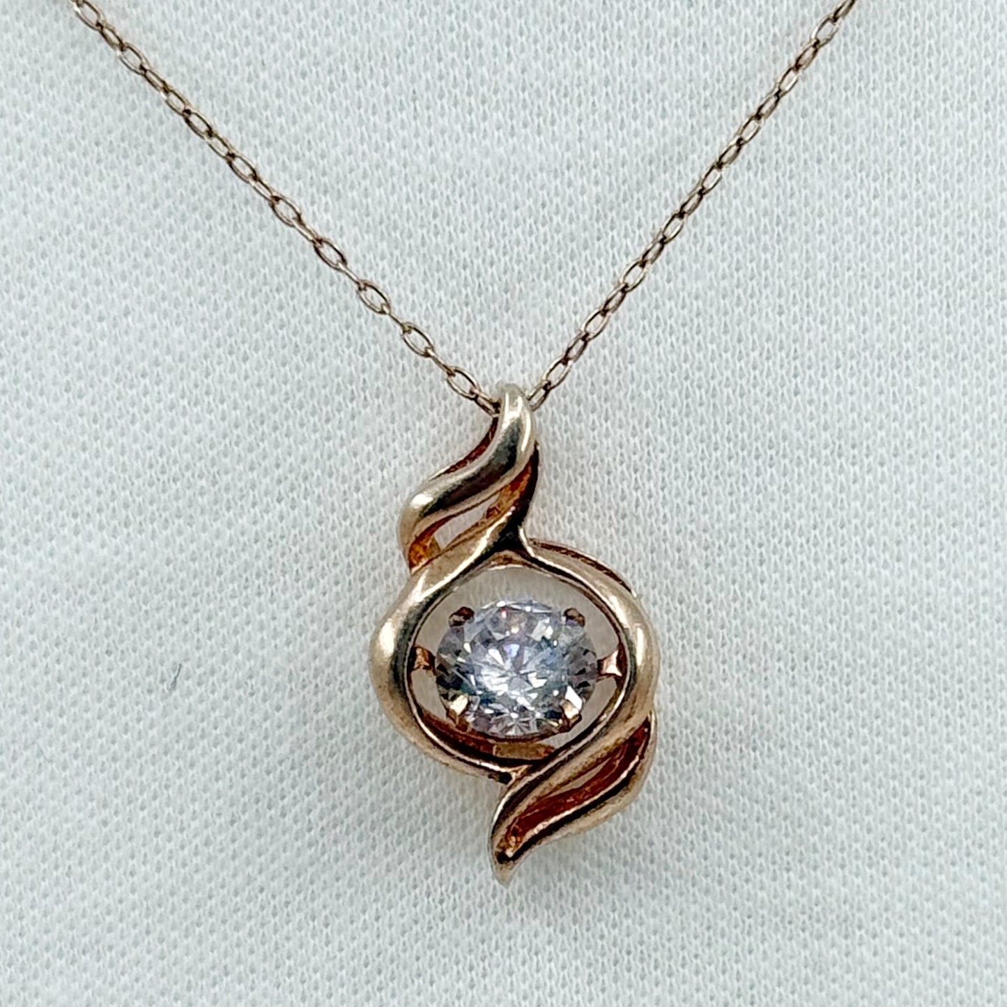 14k rose gold vermeil sterling silver cubic zirconia necklace - GM1165
