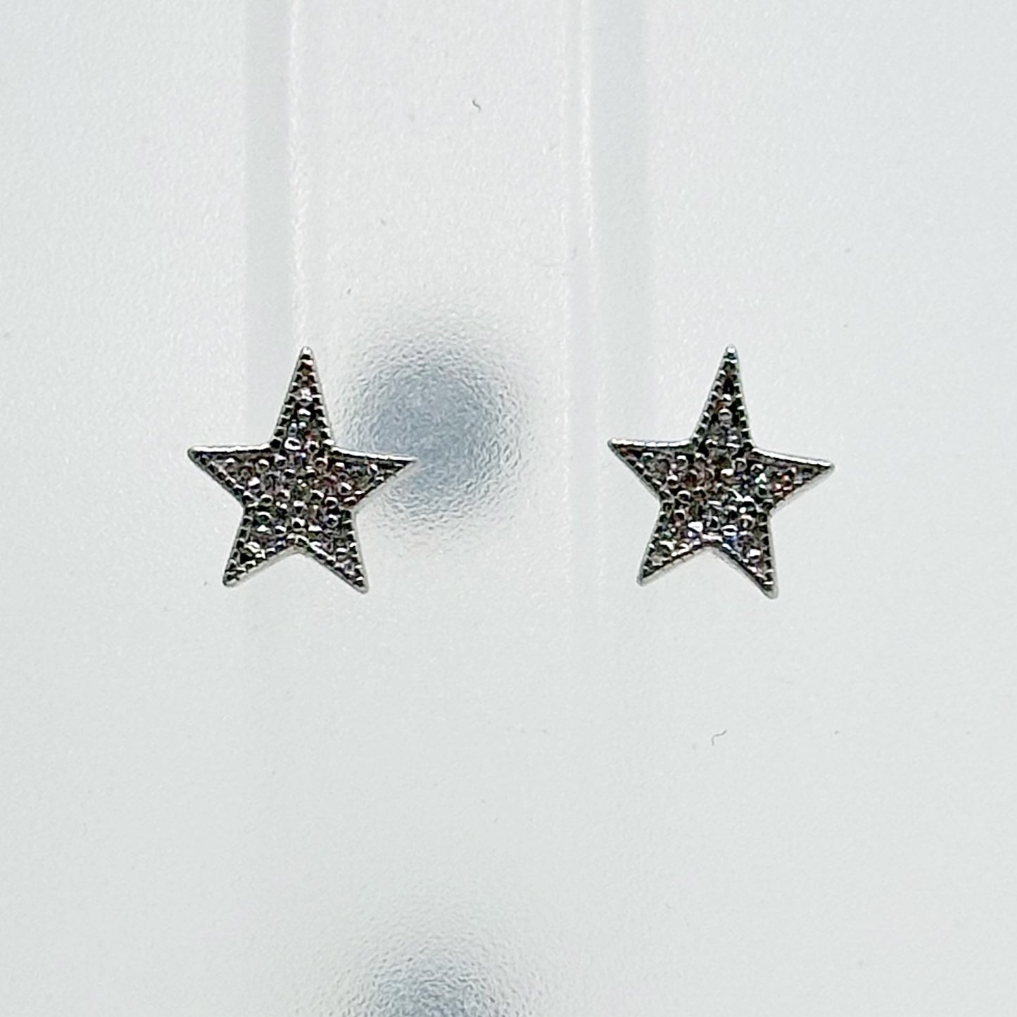 sterling silver cubic zirconia star stud earrings