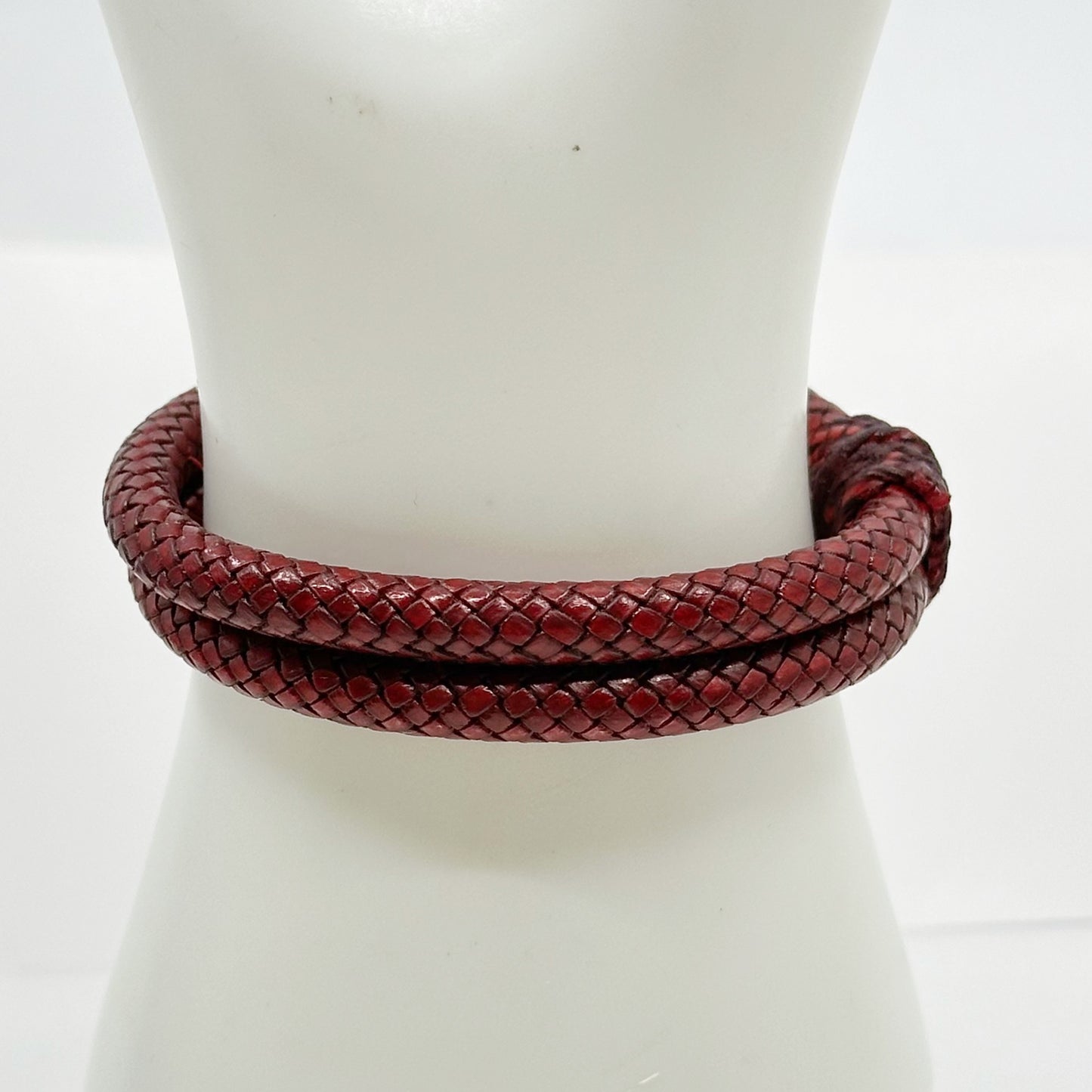 sterling silver leather bracelet