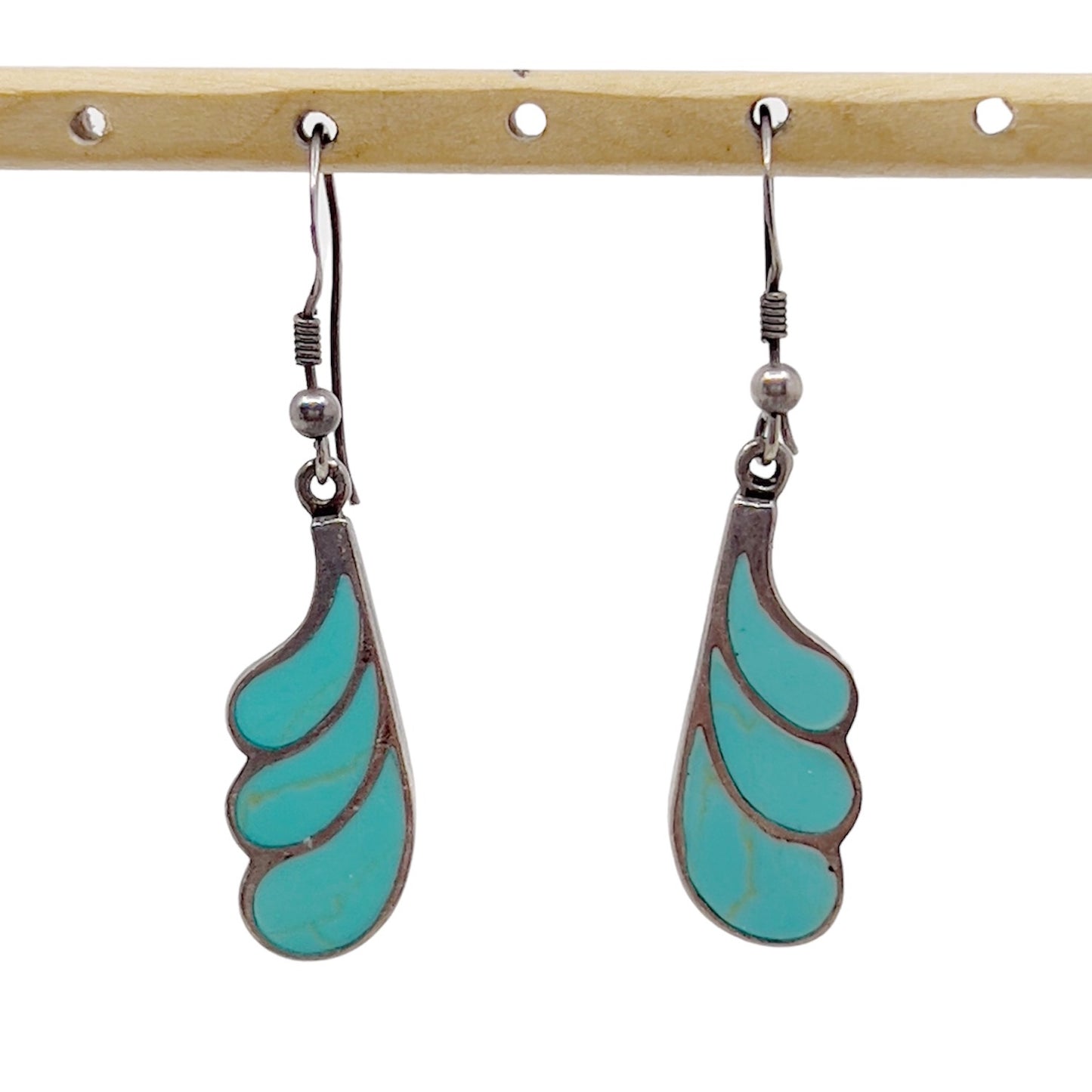 Sterling silver turquoise inlay earrings