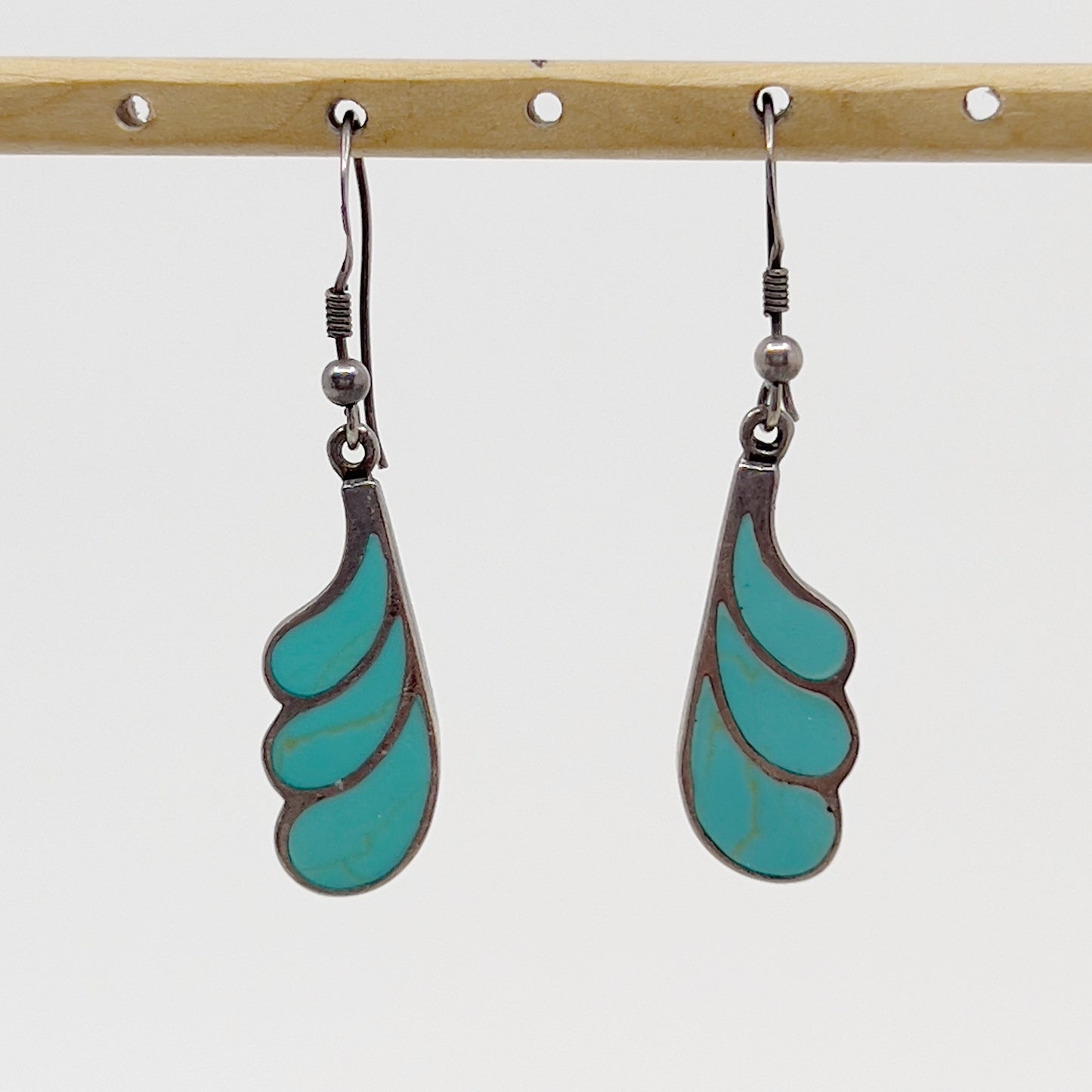 Sterling silver turquoise inlay earrings