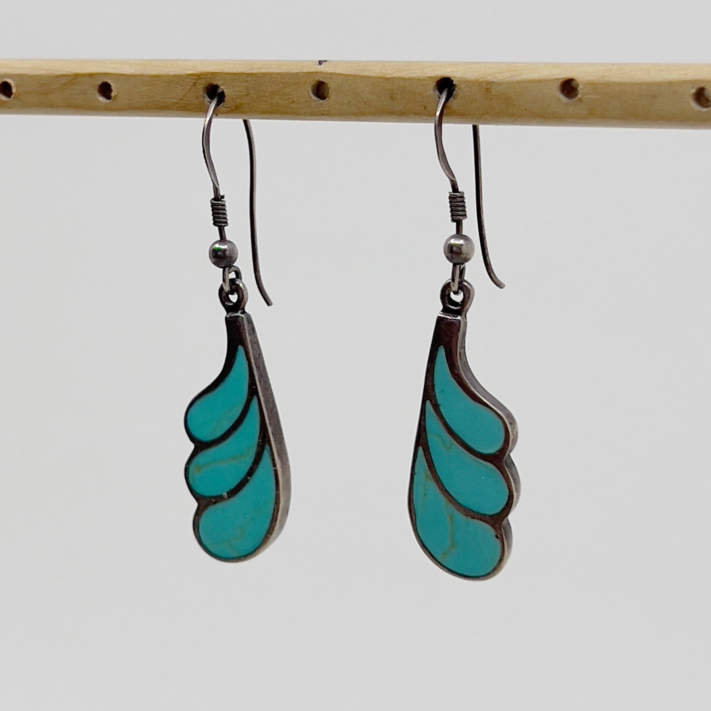 Sterling silver turquoise inlay earrings