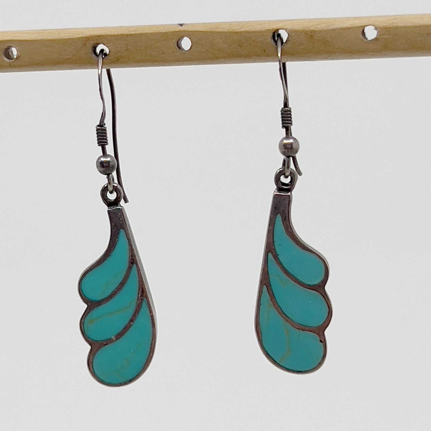 Sterling silver turquoise inlay earrings